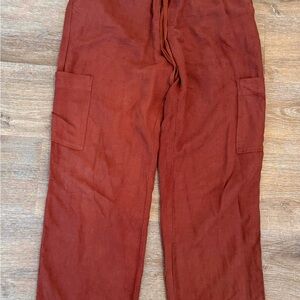 Westbound women’s linen blend Rust Pants with side pocket and tie